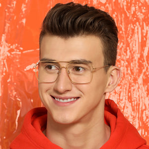 Rose Gold Square Full Rim Unisex Eyeglasses by Vincent Chase VC-134824