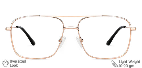 Rose Gold Square Full Rim Unisex Eyeglasses by Vincent Chase VC-134824