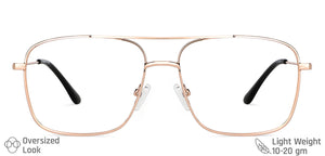 Rose Gold Square Full Rim Unisex Eyeglasses by Vincent Chase VC-134824