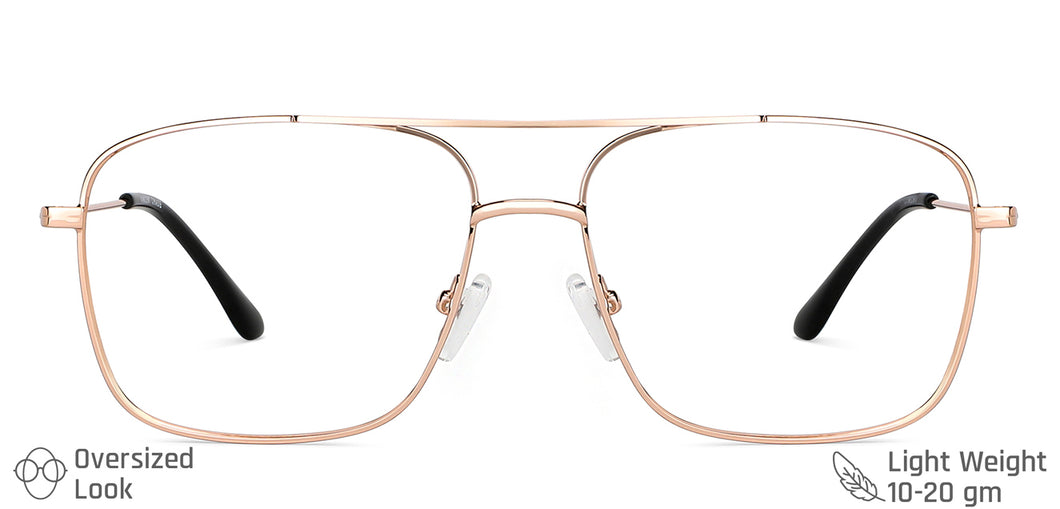 Rose Gold Square Full Rim Unisex Eyeglasses by Vincent Chase VC-134824