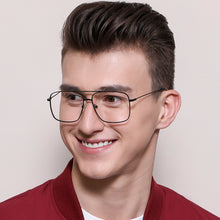 Load image into Gallery viewer, Gunmetal Square Full Rim Unisex Eyeglasses by Vincent Chase-134825