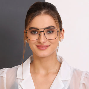 Gunmetal Square Full Rim Unisex Eyeglasses by Vincent Chase-134825
