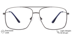 Gunmetal Square Full Rim Unisex Eyeglasses by Vincent Chase-134825