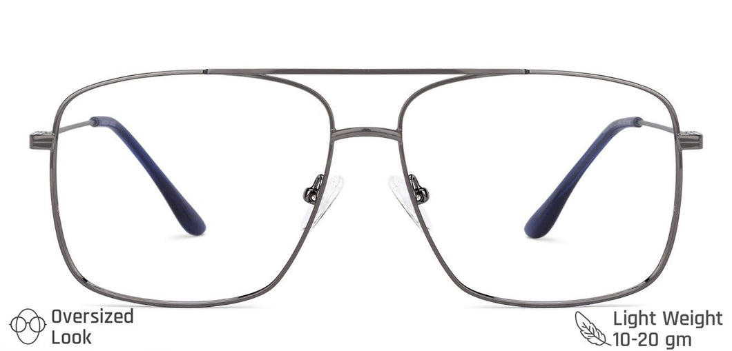Gunmetal Square Full Rim Unisex Eyeglasses by Vincent Chase-134825