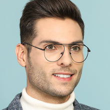 Load image into Gallery viewer, Gunmetal Aviator Full Rim Unisex Eyeglasses by Vincent Chase Essentials-134836