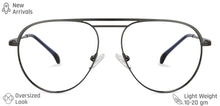 Load image into Gallery viewer, Gunmetal Aviator Full Rim Unisex Eyeglasses by Vincent Chase Essentials-134836