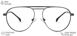 Gunmetal Aviator Full Rim Unisex Eyeglasses by Vincent Chase Essentials-134836