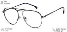 Load image into Gallery viewer, Gunmetal Aviator Full Rim Unisex Eyeglasses by Vincent Chase Essentials-134836