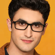 Load image into Gallery viewer, Black Rectangle Full Rim Unisex Eyeglasses by Lenskart Air Online-135163