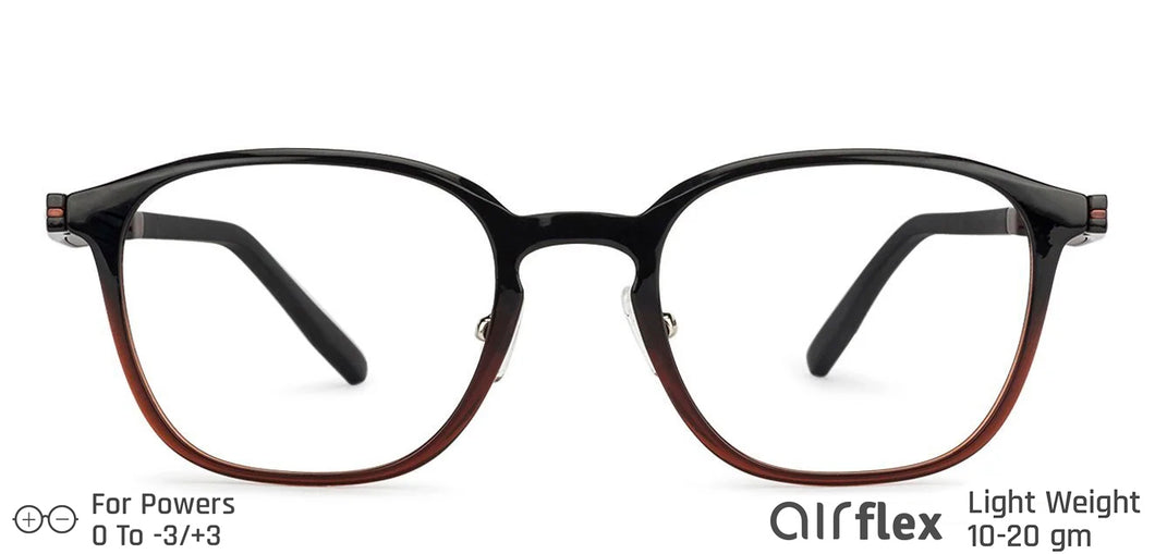 Black Rectangle Full Rim Unisex Eyeglasses by Lenskart Air LA-135176