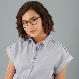 Blue Round Full Rim Unisex Eyeglasses by Lenskart Air-135185