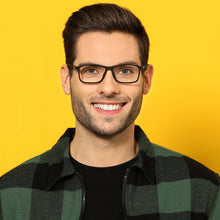 Load image into Gallery viewer, Black Rectangle Full Rim Unisex Eyeglasses by Lenskart Air Online-135169