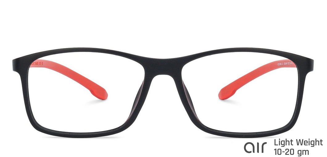 Black Rectangle Full Rim Unisex Eyeglasses by Lenskart Air Online-135169