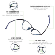 Load image into Gallery viewer, Blue Round Full Rim Unisex Eyeglasses by Lenskart Air LA-134590