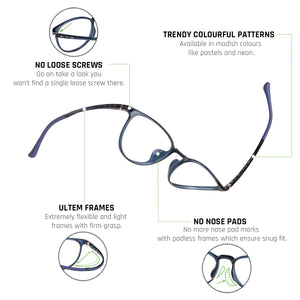 Blue Round Full Rim Unisex Eyeglasses by Lenskart Air LA-134590