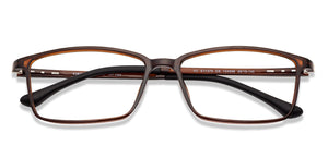 Brown Rectangle Full Rim Unisex Eyeglasses by Lenskart Air Online-134598