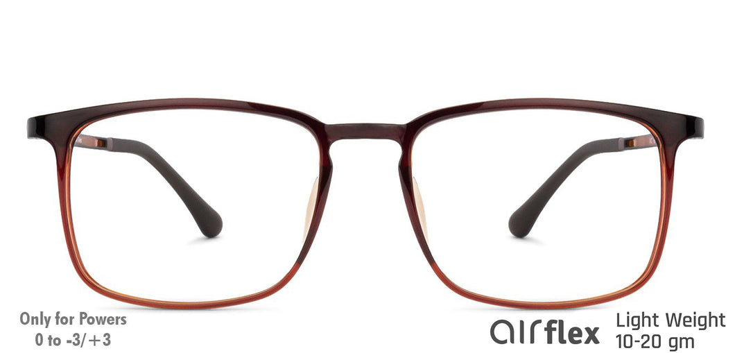 Brown Square Full Rim Unisex Eyeglasses by Lenskart Air Computer Glasses-138207