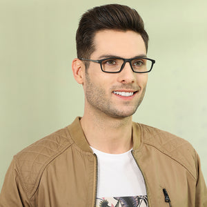 Black Rectangle Full Rim Unisex Eyeglasses by Lenskart Air LA-134705
