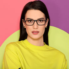 Load image into Gallery viewer, Black Rectangle Full Rim Unisex Eyeglasses by Lenskart Air LA-134705