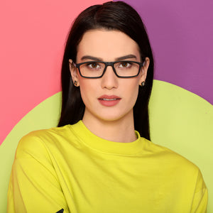 Black Rectangle Full Rim Unisex Eyeglasses by Lenskart Air LA-134705