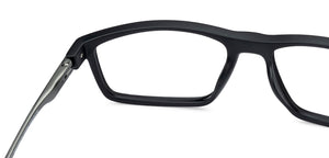 Black Rectangle Full Rim Unisex Eyeglasses by Lenskart Air LA-134705