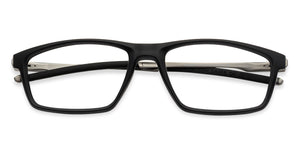 Black Rectangle Full Rim Unisex Eyeglasses by Lenskart Air LA-134705