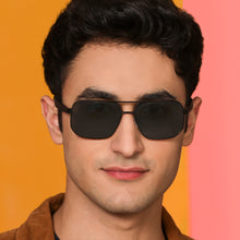 Load image into Gallery viewer, Black Square Full Rim Unisex Sunglasses by Vincent Chase Polarized-135529