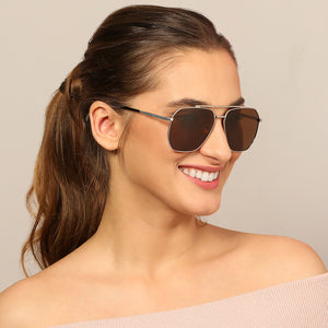 Silver Square Full Rim Unisex Sunglasses by Vincent Chase Online-135531