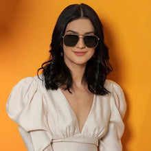 Load image into Gallery viewer, Gold Square Full Rim Unisex Sunglasses by Vincent Chase Online-135532