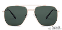 Load image into Gallery viewer, Gold Square Full Rim Unisex Sunglasses by Vincent Chase Online-135532
