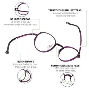 Blue Round Full Rim Unisex Eyeglasses by Lenskart Air Online-134306
