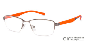 Gunmetal Rectangle Half Rim Unisex Eyeglasses by Lenskart Air Online-131820