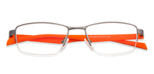 Load image into Gallery viewer, Gunmetal Rectangle Half Rim Unisex Eyeglasses by Lenskart Air Online-131820