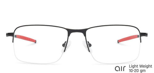 Black Rectangle Half Rim Unisex Eyeglasses by Lenskart Air Online-134709