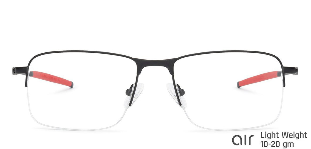 Black Rectangle Half Rim Unisex Eyeglasses by Lenskart Air Online-134709