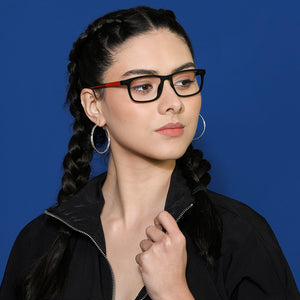 Black Rectangle Full Rim Unisex Eyeglasses by Lenskart Air Online-135625