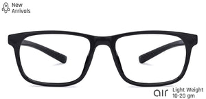 Black Rectangle Full Rim Unisex Eyeglasses by Lenskart Air Online-135625