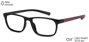 Black Rectangle Full Rim Unisex Eyeglasses by Lenskart Air Online-135625