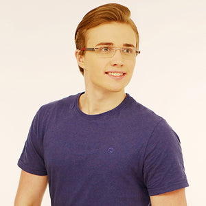 Silver Rectangle Rimless Unisex Eyeglasses by Lenskart Air Online-114341