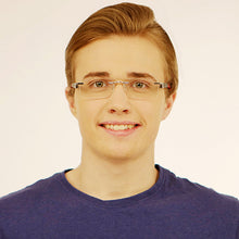 Load image into Gallery viewer, Silver Rectangle Rimless Unisex Eyeglasses by Lenskart Air Online-114341