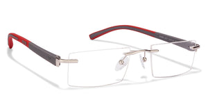 Silver Rectangle Rimless Unisex Eyeglasses by Lenskart Air Online-114341