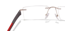 Load image into Gallery viewer, Silver Rectangle Rimless Unisex Eyeglasses by Lenskart Air Online-114341
