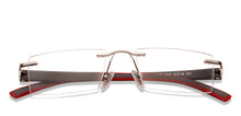 Load image into Gallery viewer, Silver Rectangle Rimless Unisex Eyeglasses by Lenskart Air Online-114341