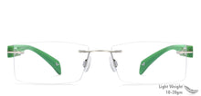 Load image into Gallery viewer, Silver Rectangle Rimless Unisex Eyeglasses by Lenskart Air Online-120754