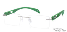 Load image into Gallery viewer, Silver Rectangle Rimless Unisex Eyeglasses by Lenskart Air Online-120754