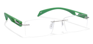 Silver Rectangle Rimless Unisex Eyeglasses by Lenskart Air Online-120754