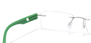 Silver Rectangle Rimless Unisex Eyeglasses by Lenskart Air Online-120754