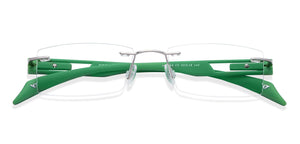 Silver Rectangle Rimless Unisex Eyeglasses by Lenskart Air Online-120754