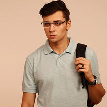 Load image into Gallery viewer, Black Rectangle Rimless Unisex Eyeglasses by Lenskart Air Online-115131
