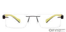 Load image into Gallery viewer, Black Rectangle Rimless Unisex Eyeglasses by Lenskart Air Online-115131